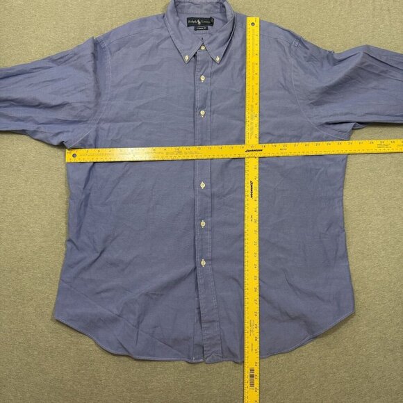 Vtg Ralph Lauren Classic Fit 100% Blue Button Down Lightweight Shirt Mens XL - Picture 4 of 5